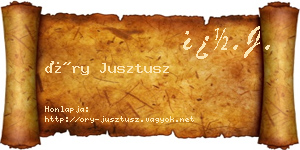 Őry Jusztusz névjegykártya